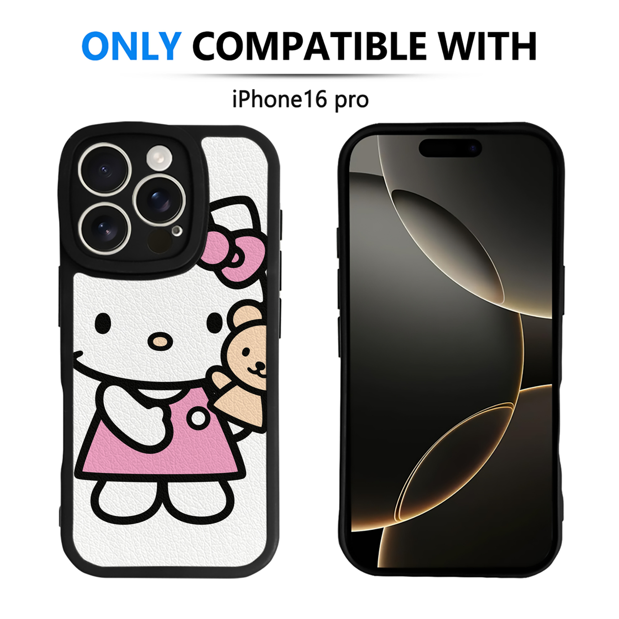 （画像用） Hello Kitty ハローキティ 【iPhone 16シリーズ対応】シリコンスマホケース（レザー調） 材質：シリコン